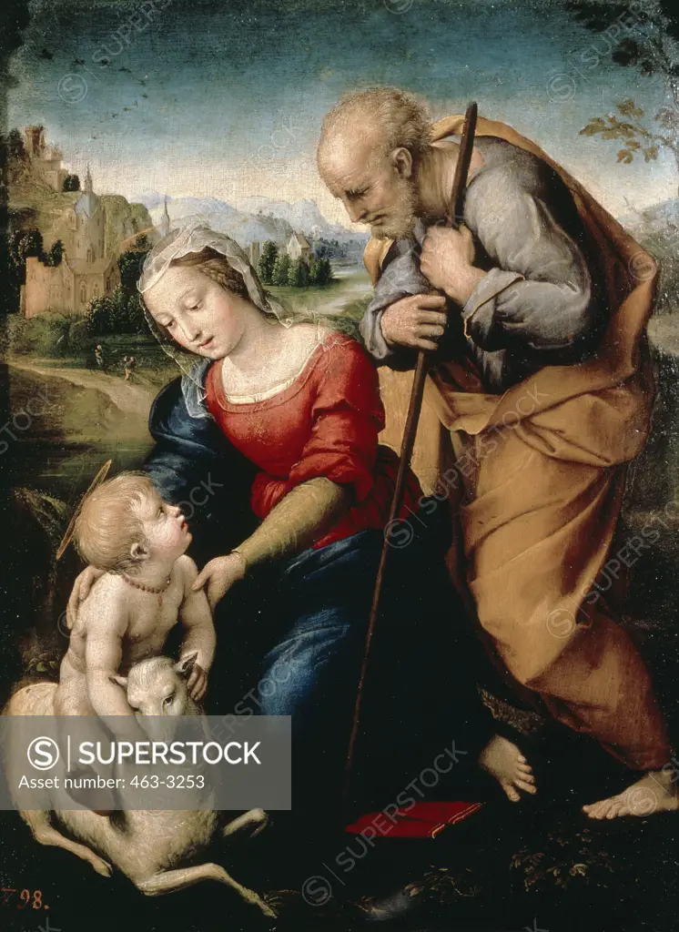 Holy Family of the Lamb 1507 Raphael (1483-1520 Italian) Oil on wood panel Museo del Prado, Madrid