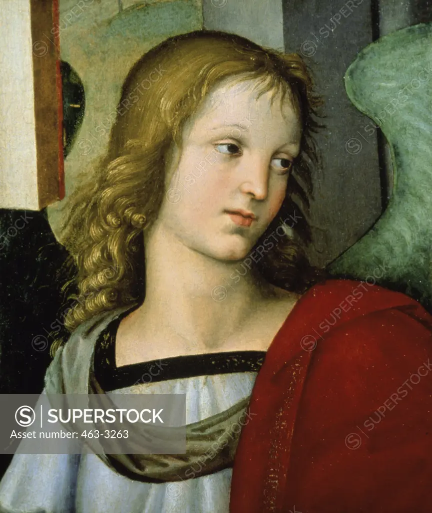 Angel - St. Nicholas Altarpiece (Detail) 1500-01 Raphael (1483-1520) Italian Oil on wood panel Pinacoteca Tosio Martinengo. Brescia