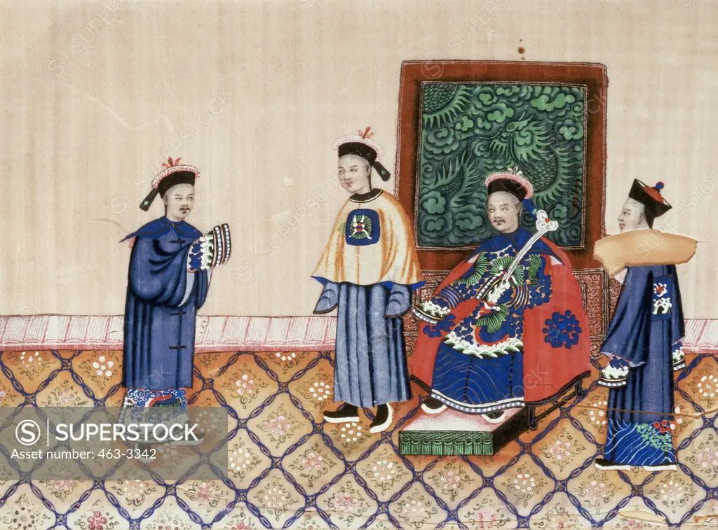 Scene at the Court of a Manchu Emperor Chinese Art 
