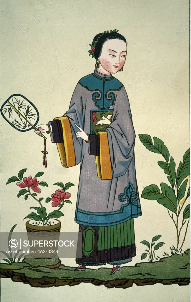 Lady of the Shantung Province,  Holding a Fan Chinese Art