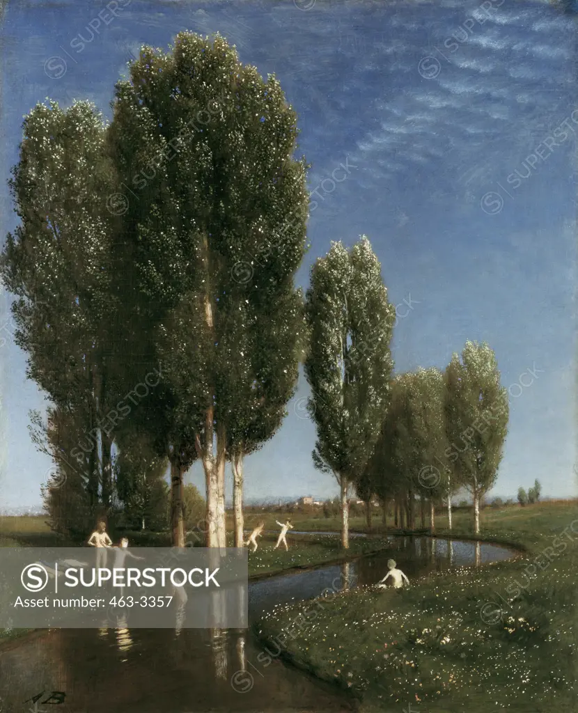 Summertime 1881 Arnold Bocklin (1827-1901 Swiss) Oil On Wood Panel Gemaldegalerie, Dresden, Germany