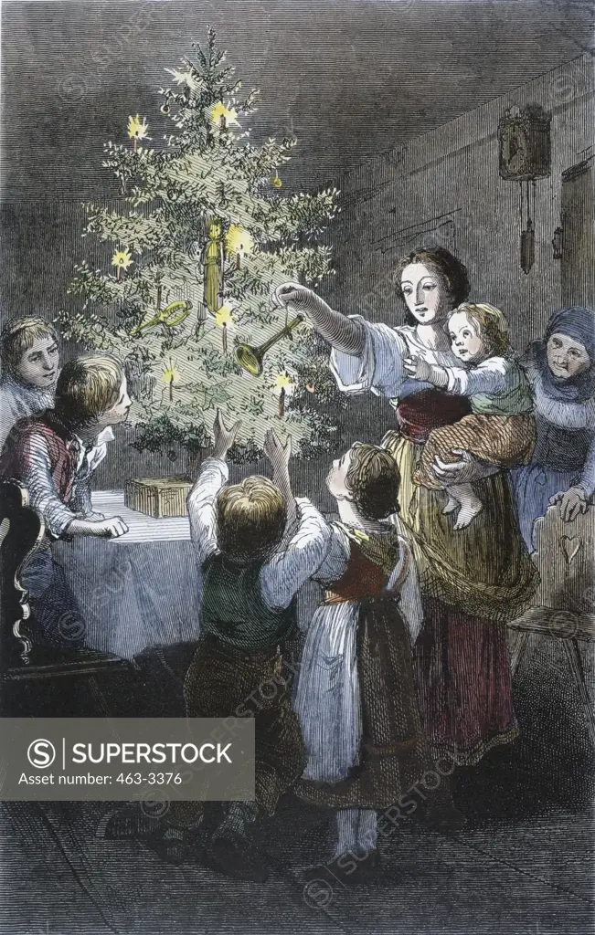 The Christmas Tree 1860 Karl Girardet (1813-1871 Swiss)