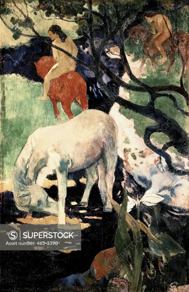 White Horse, The, 1898, Gauguin, Paul(1848-1903 French), Oil On Canvas Jeu de Paume, Louvre, Paris, France