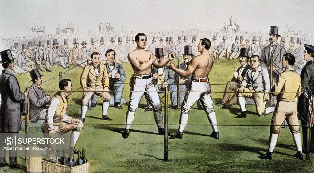 The Fight For The Championship Currier & Ives (1834-1907 American) Chalk Lithography