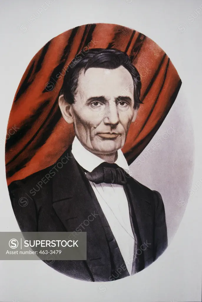 Abraham Lincoln 1860 Currier & Ives (1834-1907 American) Color Lithograph
