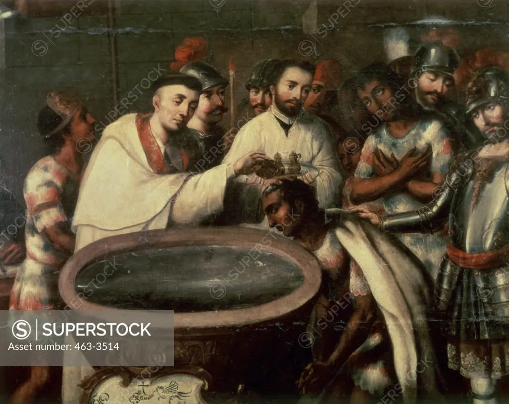 Dominicans Baptising Indians (Latin-American) Artist Unknown National History Museum, Chapultepec Castle, Mexico City, Mexico