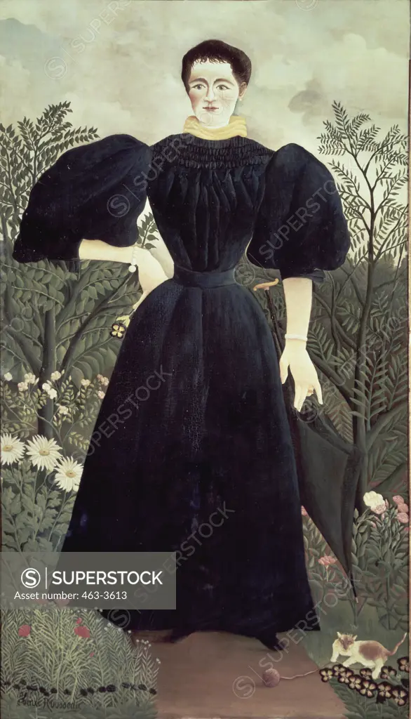 Portrait of a Woman  1895-97 Henri Rousseau (1844-1910 French) Oil on canvas Musee d' Orsay, Paris, France  