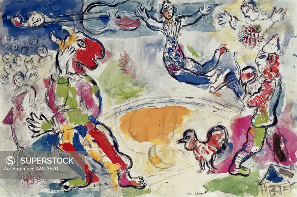 The Big Circus 1970 Marc Chagall (1887-1985 Russian) Gouache Pierre Matisse Gallery, New York City
