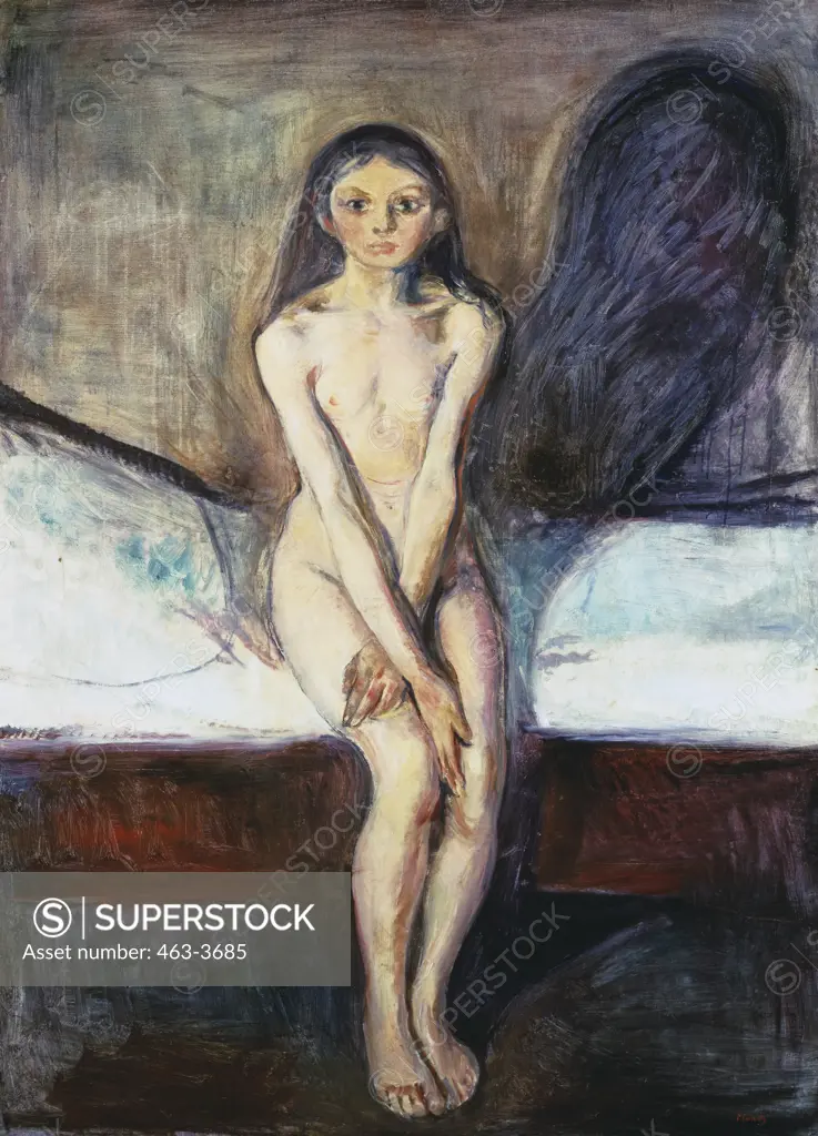 Puberty 1895 Edvard Munch (1863-1944 Norwegian) Oil On Canvas National Gallery, Oslo, Norway