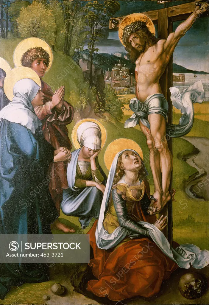 The Crucifixion of Christ 1495 Albrecht Durer (1471-1528 German) Oil on wood panel Gemaldegalerie, Dresden, Germany