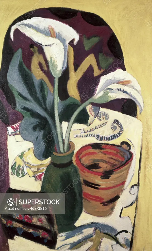 Still Life With Calla 1911/20 Ernst Ludwig Kirchner (1880-1938 German)