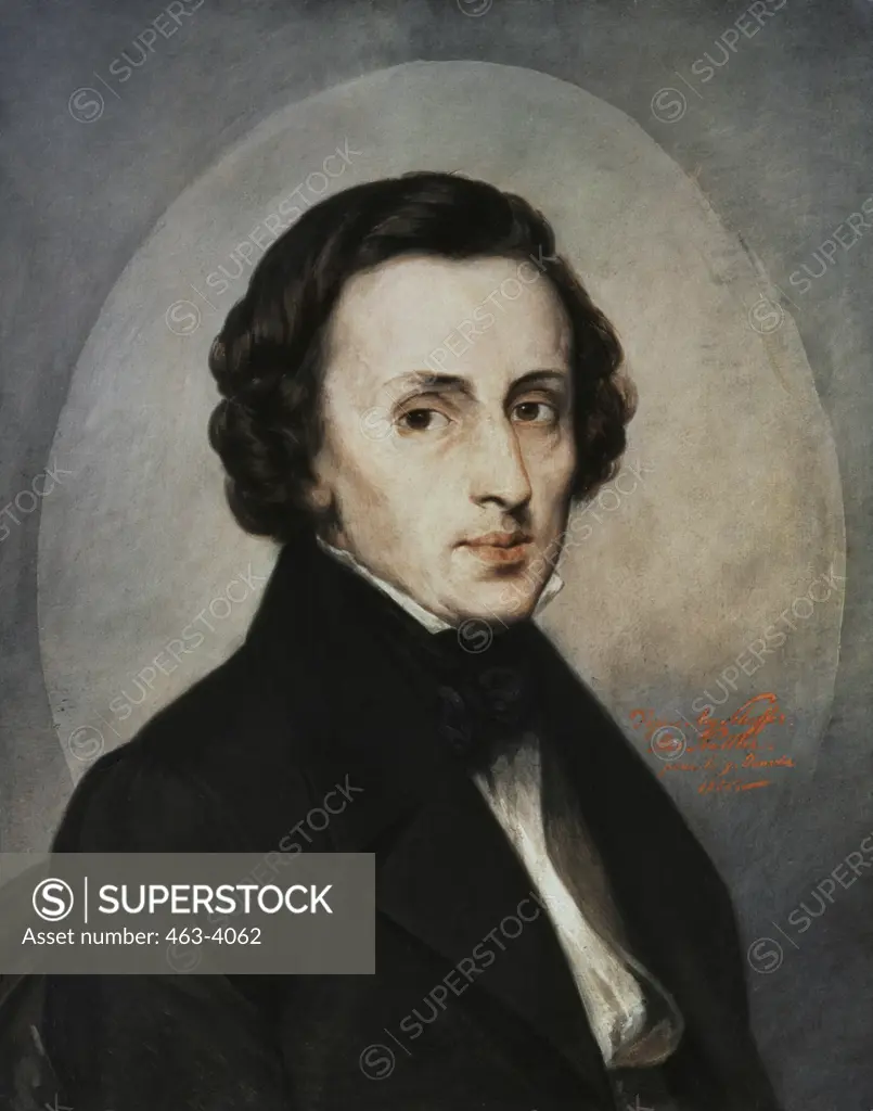 Portrait of Frederic Chopin Stanislas Stattler (1836-1871/Polish) 