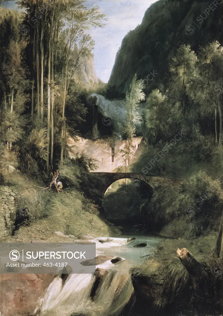 Gorge Near Amalfi by Karl Blechen,  Germany,  Berlin,  Staatliche Museen Preussischer Kulturbesitz,  (Nationalgalerie),  1831