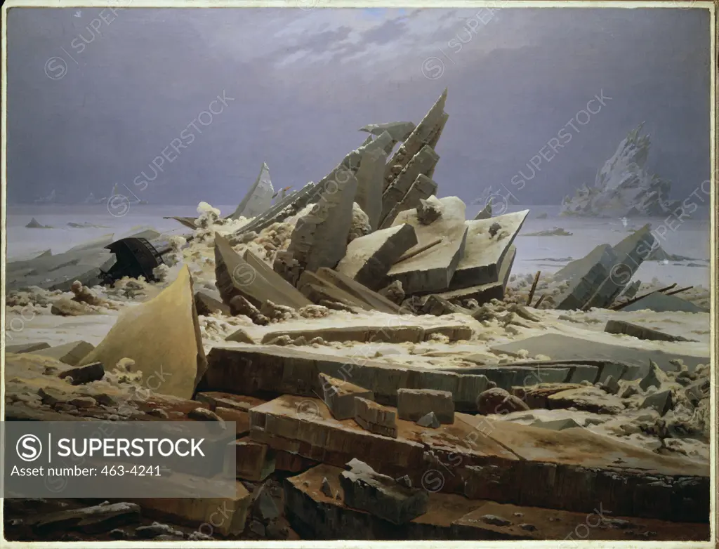The Polar Sea 1824 Caspar David Friedrich (1774-1840 German) Oil on canvas Kunsthalle, Hamburg, Germany