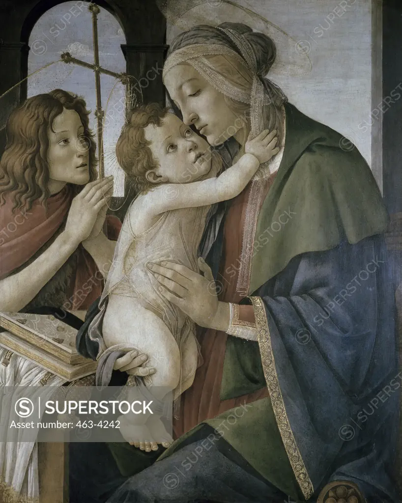 Mary With Jesus and St. John 1490 Sandro Botticelli (1444-1510 Italian) Tempera Staatliche Kunstsammlungen, Dresden, Germany (Gemaldegalerie Alte Meister)