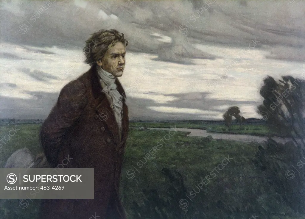 Beethoven Taking a Walk 1890 Berthold Genzmer (1858-1927 German) Oil on canvas 