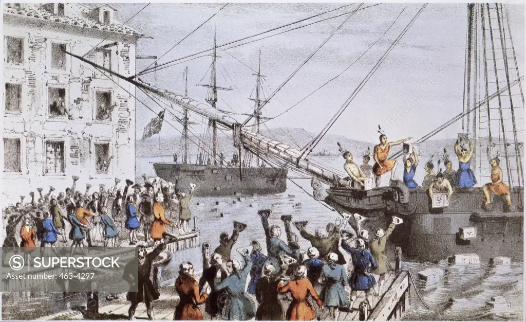 Boston Tea Party: December 16, 1773 American History  Lithograph