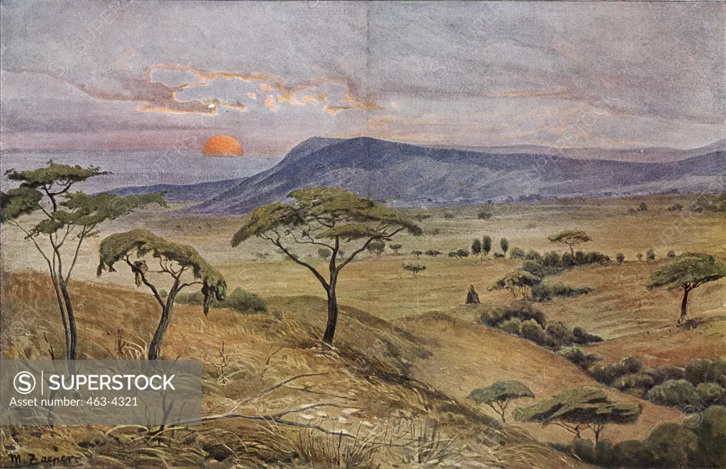 Africa: Masai Steppe in Central Africa 1907 Artist Unknown