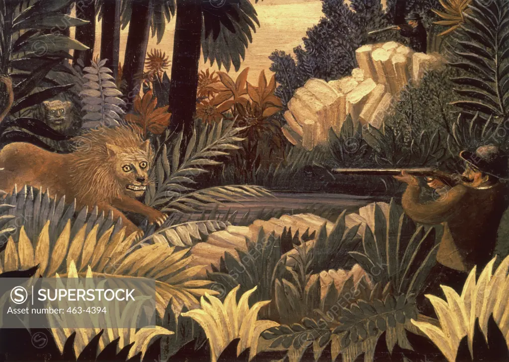 The Lion Hunt 1900 1907 Henri Rousseau (1844-1910 French) Private Collection