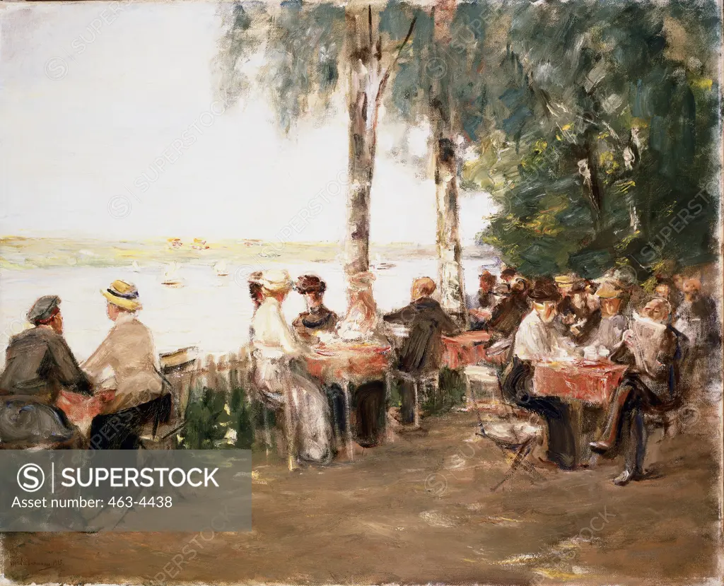 Restaurant by a Lake  1915 Max Liebermann (1847-1935 German) Oil on canvas Picture Gallery of the Pomeranian Foundation