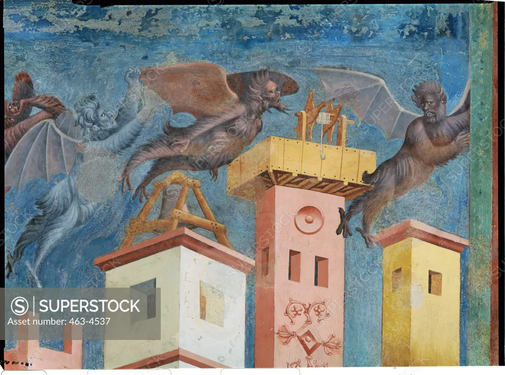 St Francis Frees the City of Arezzo from a Demon  C.1295 Giotto (ca.1266-1337 Italian) Fresco