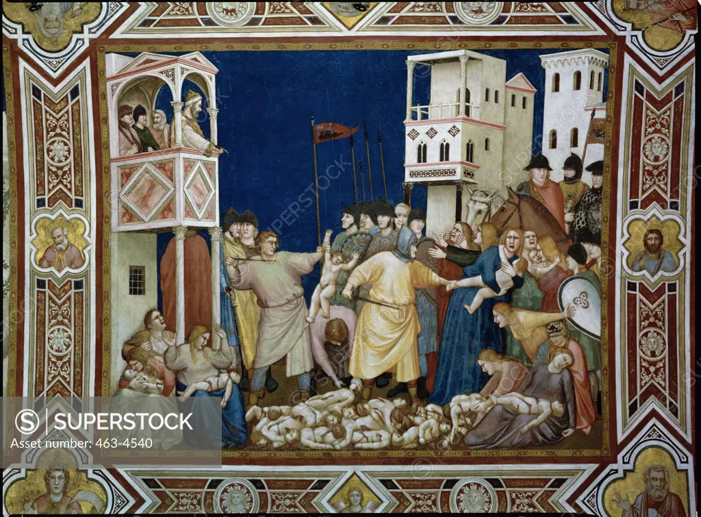 Infanticide of Bethlehem  1315/20 Giotto (ca.1266-1337 Italian) Fresco Church of San Francesco, Assisi, Italy