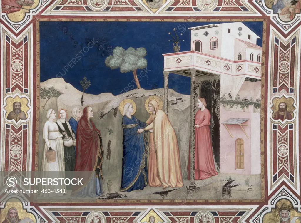 The Visitation 1310's Giotto (ca.1266-1337 Italian) Fresco Church of San Francesco, Assisi, Italy