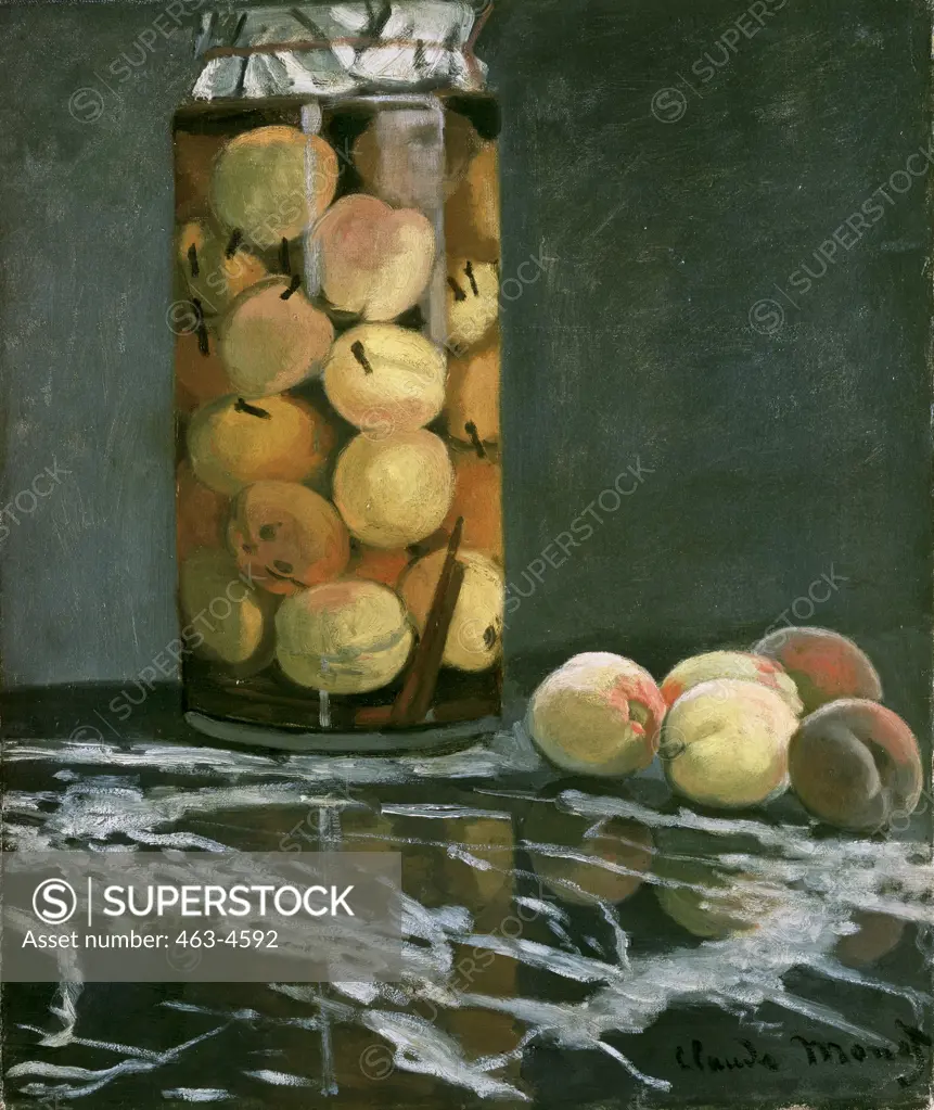 Jar Of Peaches Claude Monet (1840-1926 French) Oil On Canvas Gemaldegalerie, Dresden, Germany