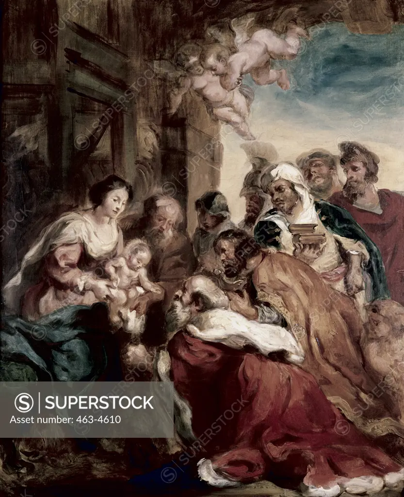 Adoration of the Kings,(Copy of an original by Rubens) Euguene Delacroix (1798-1863, French)