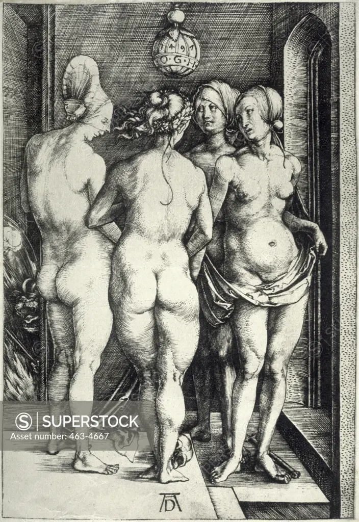 Four Witches 1497 Albrecht Durer (1471-1528  German)  Copper engraving