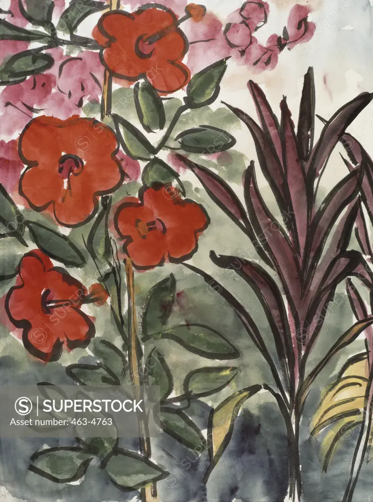 Plant Study Of New Guineas Emil Nolde (1867-1956 German) Watercolor