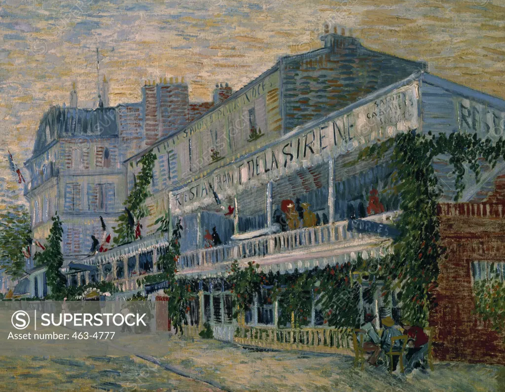 Restaurant De La Sirene at Asnieres,  Vincent van Gogh,  oil on canvas,  France,  Paris,  Musee d'Orsay,  1887