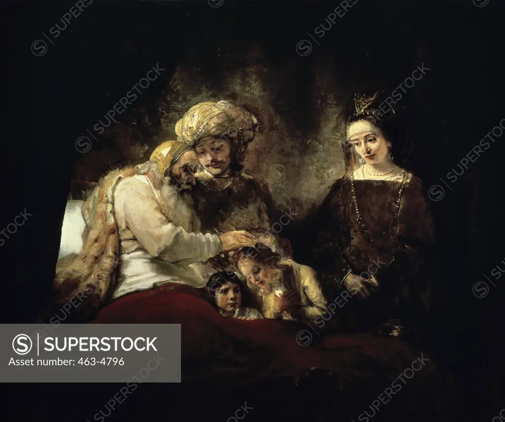 Jacob's Blessing Rembrandt Harmensz van Rijn (1660-1669 Dutch) Staatliche Kunstsammlung Kassel, Germany 