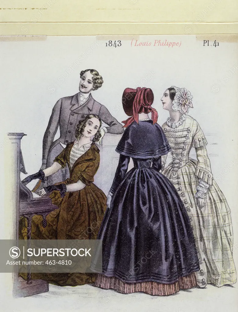 Ladies' Fashion 1843 Artist Unknown Lithograph