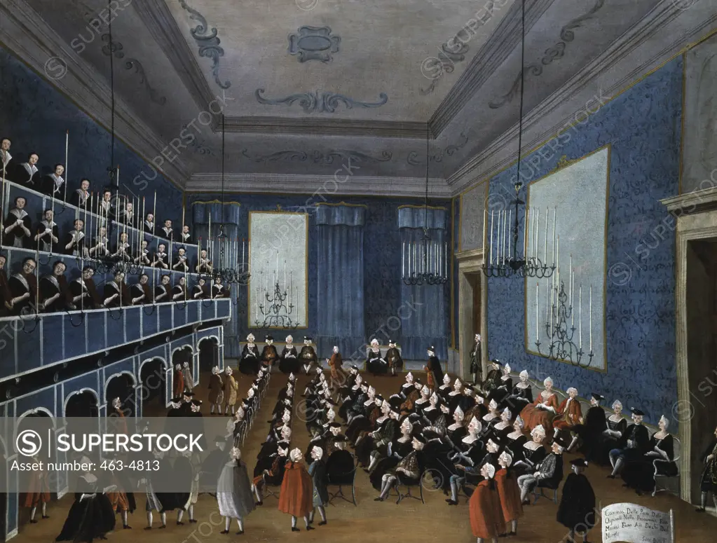 Ladies' Concert in the Hall of the "Filarmonici" 1782 Gabriele Balla Oil On Canvas Pinacoteca Querini-Stampalia, Venice, Italy