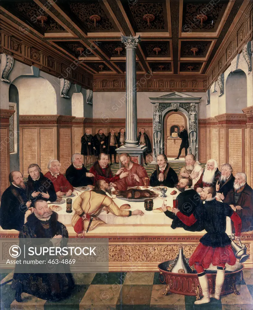 The Last Supper 1565 Lucas Cranach the Younger (1515-1586 German) Marienkirche, Dessau, Germany