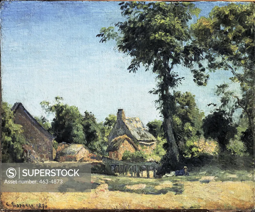 Landscape (Village of Melleraye)  1876 Camille Pissarro (1830-1903 French) Oil on canvas Niedersaechsisches Landesmuseum, Hannover, Germany