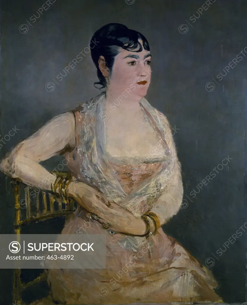 Woman in the Pink (Madame Marlin) Edouard Manet (1832-1883/French) Germaldegalerie, Dresden 