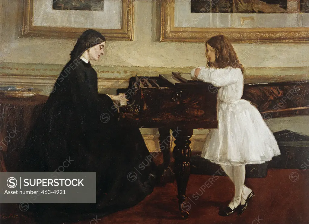 Sitting at the Piano 1859 James Abbott  McNeill Whistler  (1834-1903 American) Oil on canvas 