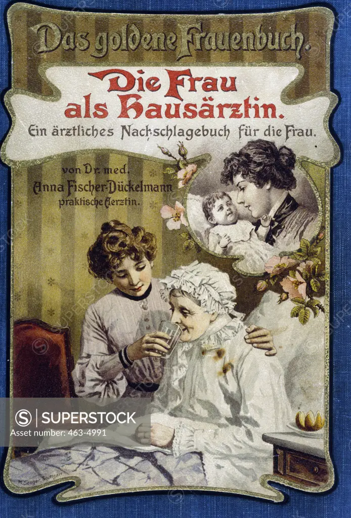 The Woman as Family Doctor,  nostalgia cards,  lithograph,  1903