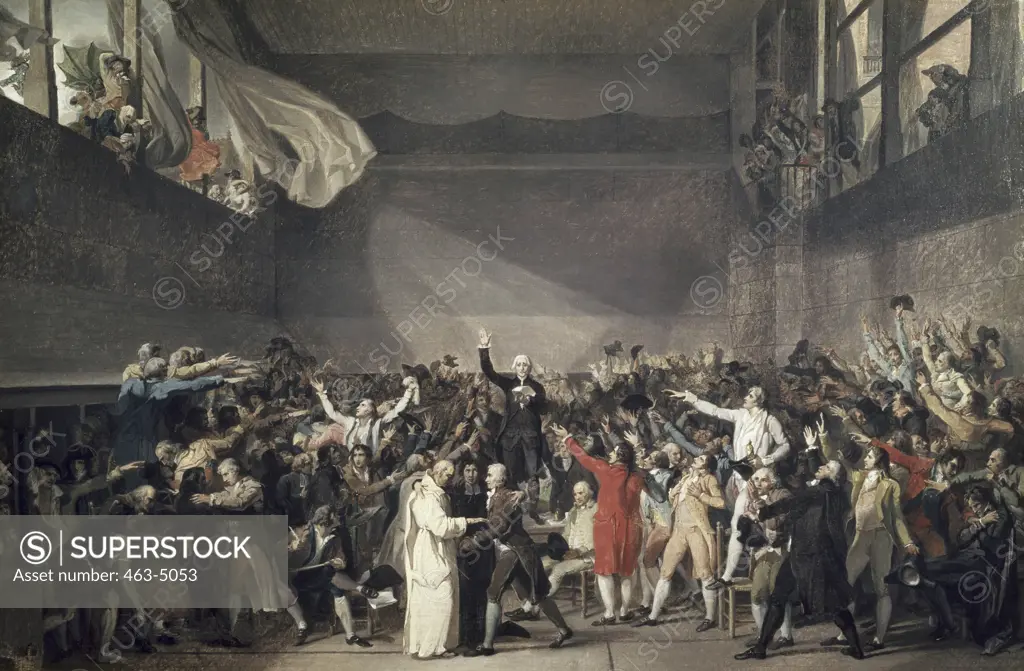 Tennis Court Oath in Versailles on June 20, 1789 Jacques Louis David (1748-1825 French) Oil on canvas Musee Carnavalet, Paris, France