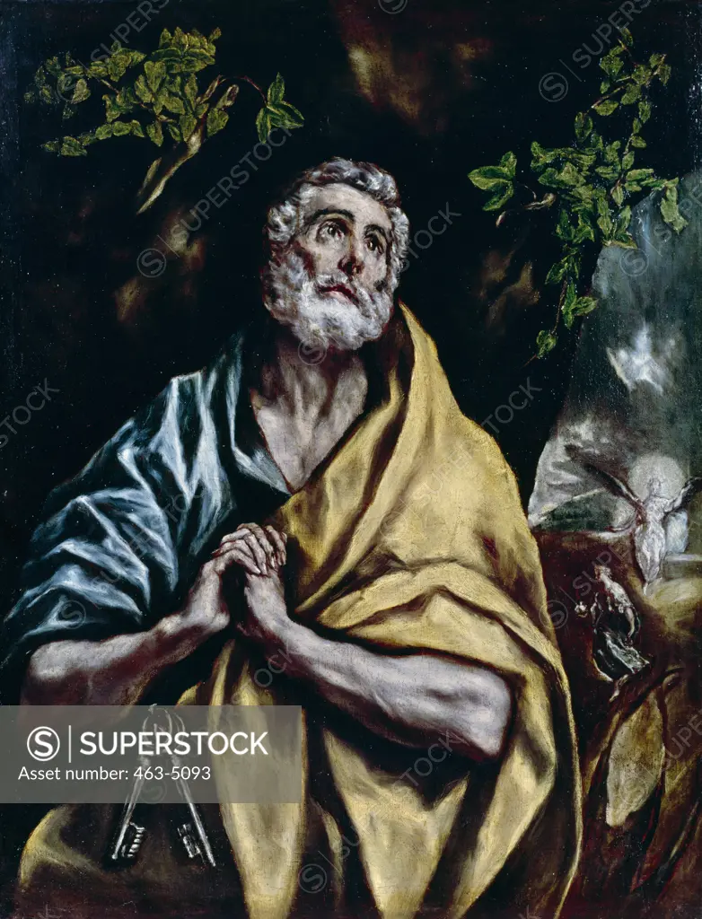 Saint Peter Weeping 1585-1590 El Greco (1540-1614/Greek) Oil on canvas Bowes Museum, County Durham, England