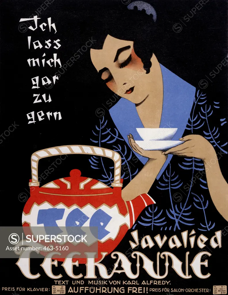 Japanese Woman With Teacup & Teapot Advertising Posters 