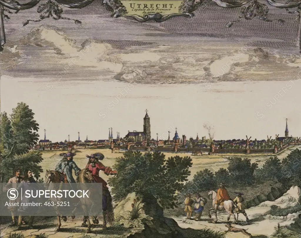 City of Utrecht in 18th Century  1729 Pieter van der Aa (18th c.) Gilt copper