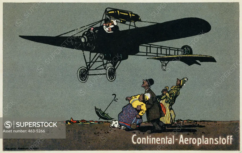 Continental-Aeroplane Material  1917 Artist Unknown Color Lithograph