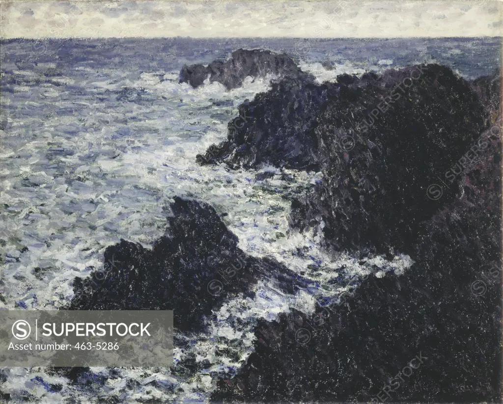 Rocks of Belle-Ile  1886 Claude Monet (1840-1926 French) Oil on canvas Musee d'Orsay, Paris, France