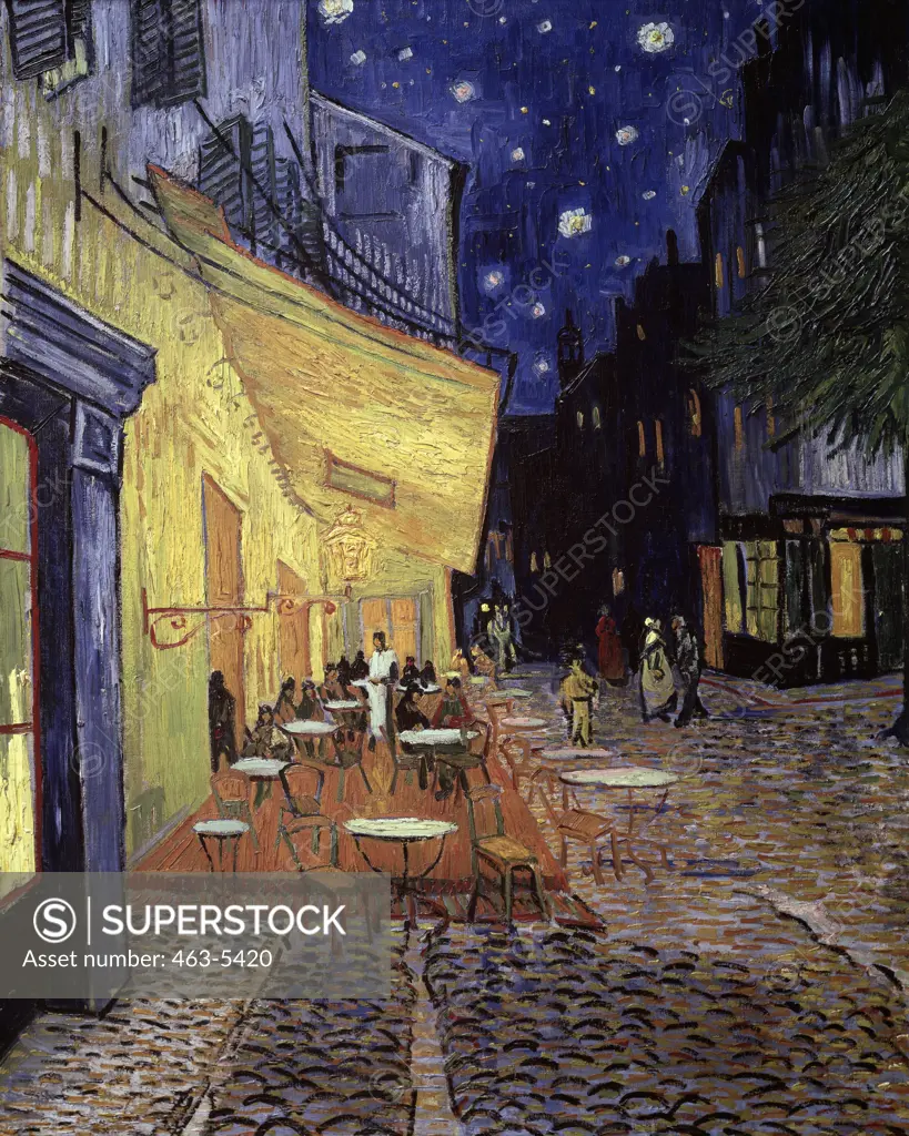 Cafe Terrace at the Place du Forum,  Arles, At Night 1888 Vincent van Gogh (1853-1890/Dutch) Oil on canvas 