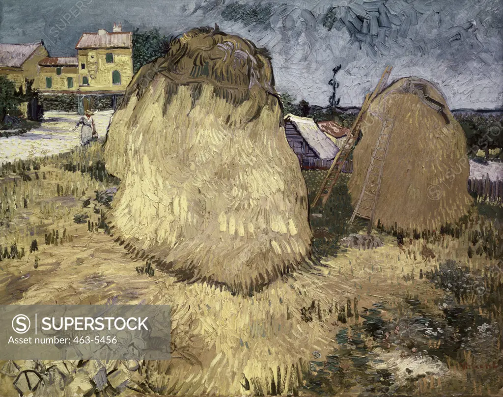 Haystacks In Provence 1888 Vincent van Gogh (1853-1890 Dutch) Oil on canvas Kroller-Muller Museum, Otterlo, Netherlands