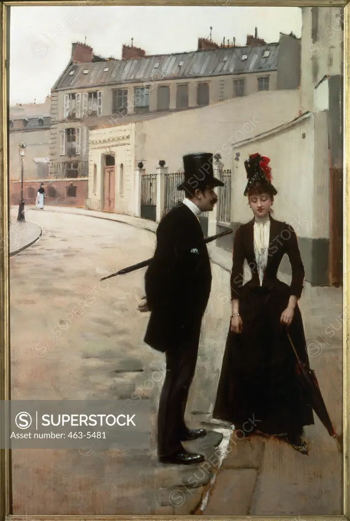 The Date  1890 Jean Beraud (1849-1936 French) Oil on canvas Musee des Artes Decoratifs, Paris, France