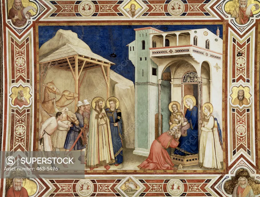 Adoration of the Magi Giotto di Bondone (ca. 1266-1337 Italian) Church of S. Frances, Assisi, Italy 
